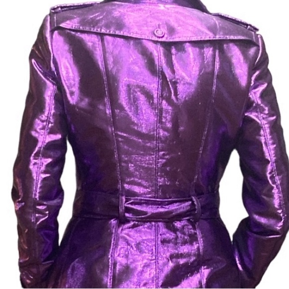 Burberry Prorsum Purple Metallic Trench Coat Runway Collection SUPER RARE 42/ L - Picture 13 of 15